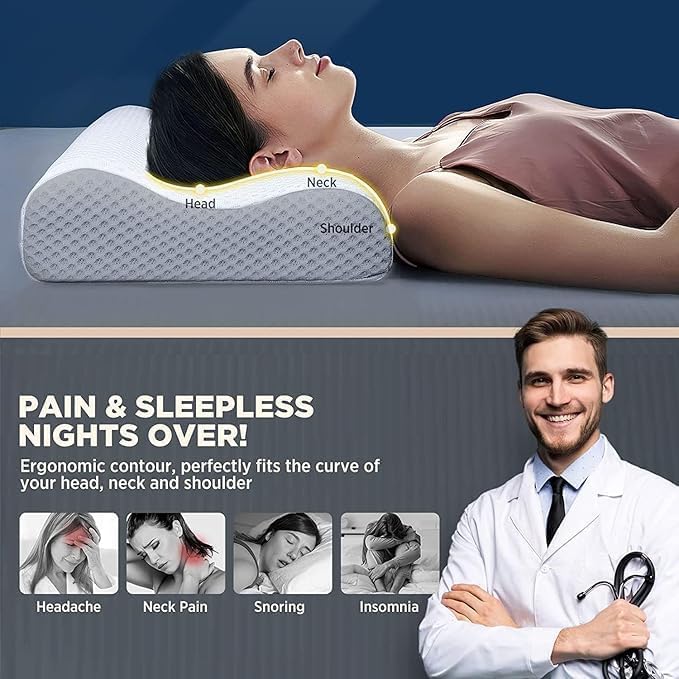 🌙 Cloud Comfort™ Orthopaedic Memory Foam Pillow