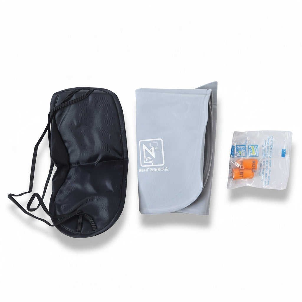 3 In 1 Travel Comfort Kit With Neck Pillow Eye Mask And Earplugs (1 Set)